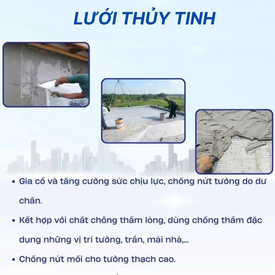Lưới thủy tinh chống thấm Lưới thủy tinh chống thấm