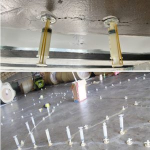 bơm keo epoxy vết nứt bê tông